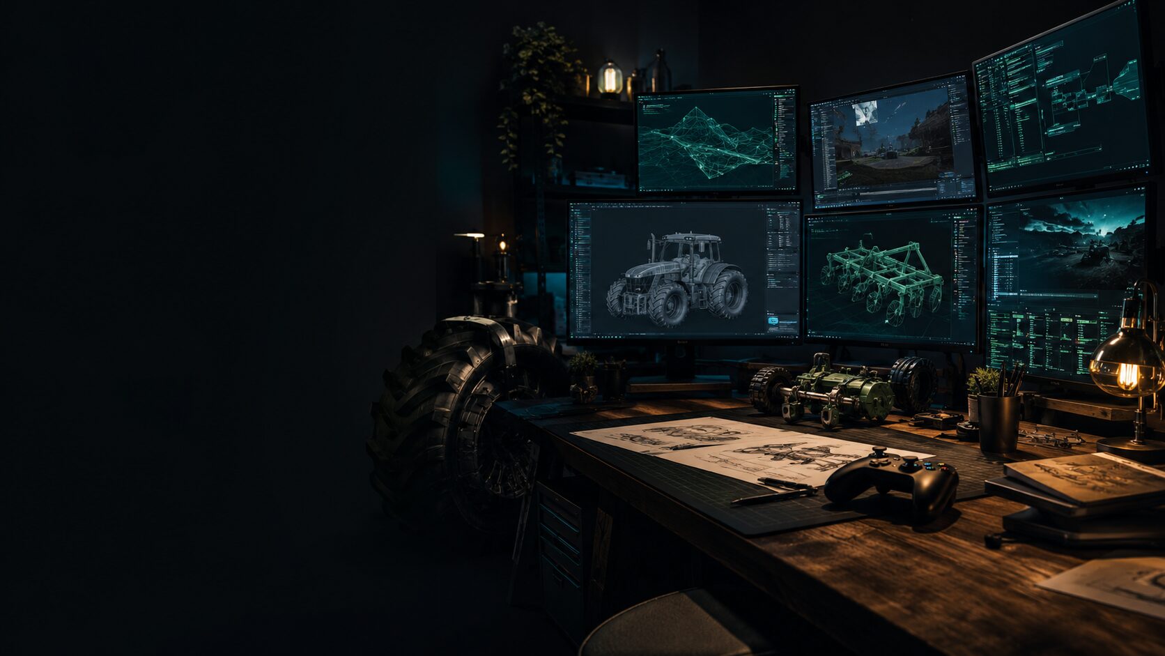 Kreativer Arbeitsplatz für Gaming-Projekte